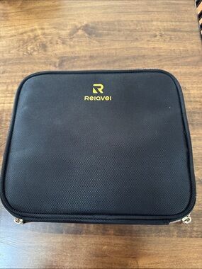 Relavel Black Travel Makeup Case - Compact Brush & Cosmetic Organizer